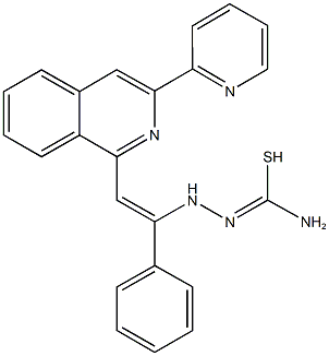 N'-{1-phenyl-2-[3-(2-pyridinyl)-1-isoquinolinyl]vinyl}carbamohydrazonothioic acid Struktur