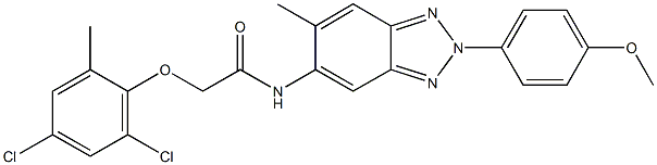 2-(2,4-dichloro-6-methylphenoxy)-N-[2-(4-methoxyphenyl)-6-methyl-2H-1,2,3-benzotriazol-5-yl]acetamide Struktur