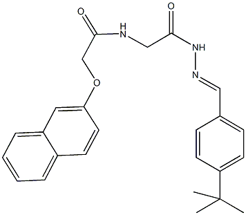 N-{2-[2-(4-tert-butylbenzylidene)hydrazino]-2-oxoethyl}-2-(2-naphthyloxy)acetamide Struktur