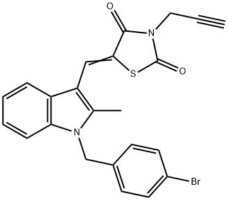 5-{[1-(4-bromobenzyl)-2-methyl-1H-indol-3-yl]methylene}-3-(2-propynyl)-1,3-thiazolidine-2,4-dione Struktur