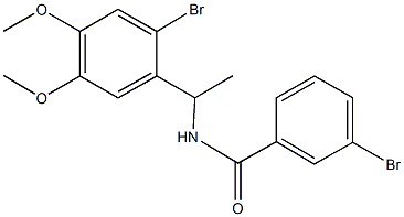 3-bromo-N-[1-(2-bromo-4,5-dimethoxyphenyl)ethyl]benzamide Struktur