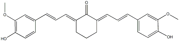 2,6-bis[3-(4-hydroxy-3-methoxyphenyl)-2-propenylidene]cyclohexanone Struktur