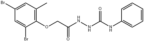 2-[(2,4-dibromo-6-methylphenoxy)acetyl]-N-phenylhydrazinecarboxamide Struktur