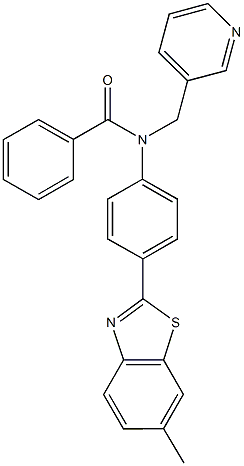 N-[4-(6-methyl-1,3-benzothiazol-2-yl)phenyl]-N-(pyridin-3-ylmethyl)benzamide Struktur