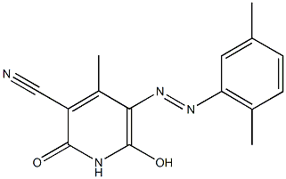 5-[(2,5-dimethylphenyl)diazenyl]-6-hydroxy-4-methyl-2-oxo-1,2-dihydro-3-pyridinecarbonitrile Struktur