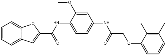 N-(4-{[(2,3-dimethylphenoxy)acetyl]amino}-2-methoxyphenyl)-1-benzofuran-2-carboxamide Struktur