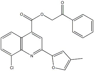 2-oxo-2-phenylethyl 8-chloro-2-(4-methyl-2-furyl)-4-quinolinecarboxylate Struktur