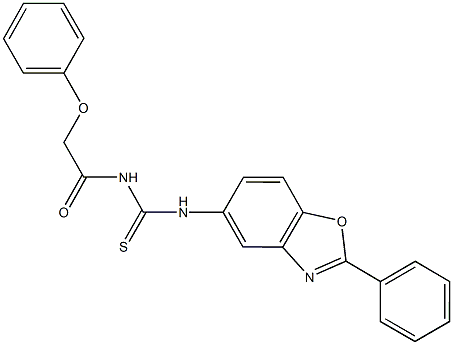 N-(phenoxyacetyl)-N'-(2-phenyl-1,3-benzoxazol-5-yl)thiourea Struktur