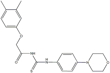 N-[(3,4-dimethylphenoxy)acetyl]-N'-[4-(4-morpholinyl)phenyl]thiourea Struktur