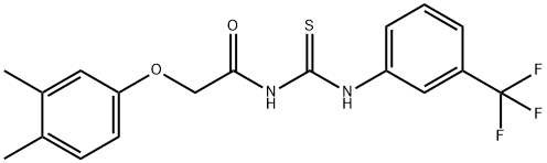 N-[(3,4-dimethylphenoxy)acetyl]-N'-[3-(trifluoromethyl)phenyl]thiourea Struktur