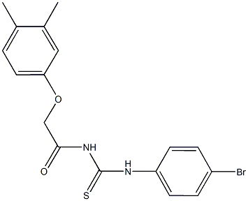 N-(4-bromophenyl)-N'-[(3,4-dimethylphenoxy)acetyl]thiourea Struktur