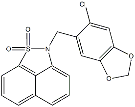 2-[(6-chloro-1,3-benzodioxol-5-yl)methyl]-2H-naphtho[1,8-cd]isothiazole 1,1-dioxide Struktur