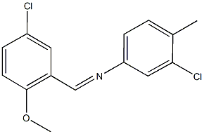 N-(5-chloro-2-methoxybenzylidene)-N-(3-chloro-4-methylphenyl)amine Struktur