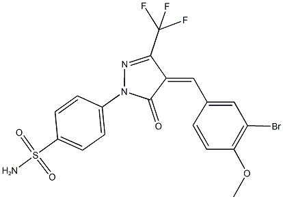 4-[4-(3-bromo-4-methoxybenzylidene)-5-oxo-3-(trifluoromethyl)-4,5-dihydro-1H-pyrazol-1-yl]benzenesulfonamide Struktur