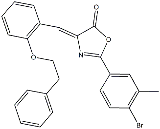 2-(4-bromo-3-methylphenyl)-4-[2-(2-phenylethoxy)benzylidene]-1,3-oxazol-5(4H)-one Struktur