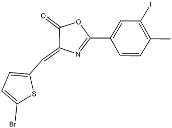 4-[(5-bromo-2-thienyl)methylene]-2-(3-iodo-4-methylphenyl)-1,3-oxazol-5(4H)-one Struktur