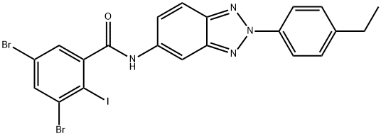 3,5-dibromo-N-[2-(4-ethylphenyl)-2H-1,2,3-benzotriazol-5-yl]-2-iodobenzamide Struktur