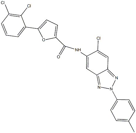 N-[6-chloro-2-(4-methylphenyl)-2H-1,2,3-benzotriazol-5-yl]-5-(2,3-dichlorophenyl)-2-furamide Struktur