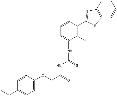 N-[3-(1,3-benzothiazol-2-yl)-2-methylphenyl]-N'-[(4-ethylphenoxy)acetyl]thiourea Struktur