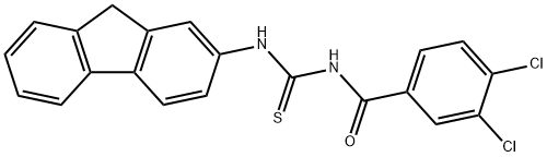 N-(3,4-dichlorobenzoyl)-N'-(9H-fluoren-2-yl)thiourea Struktur