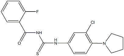 N-(3-chloro-4-pyrrolidin-1-ylphenyl)-N'-(2-fluorobenzoyl)thiourea Struktur