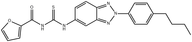 N-[2-(4-butylphenyl)-2H-1,2,3-benzotriazol-5-yl]-N'-(2-furoyl)thiourea Struktur