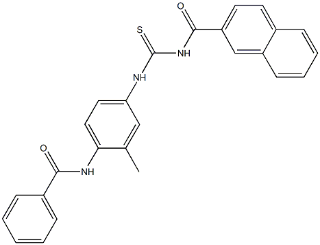 N-(2-methyl-4-{[(2-naphthoylamino)carbothioyl]amino}phenyl)benzamide Struktur