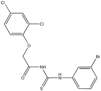 N-(3-bromophenyl)-N'-[(2,4-dichlorophenoxy)acetyl]thiourea Struktur