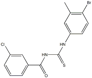 N-(4-bromo-3-methylphenyl)-N'-(3-chlorobenzoyl)thiourea Struktur