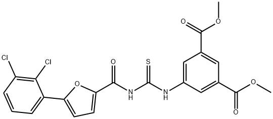 dimethyl 5-[({[5-(2,3-dichlorophenyl)-2-furoyl]amino}carbothioyl)amino]isophthalate Struktur