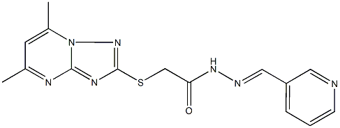 2-[(5,7-dimethyl[1,2,4]triazolo[1,5-a]pyrimidin-2-yl)sulfanyl]-N'-(3-pyridinylmethylene)acetohydrazide Struktur