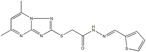 2-[(5,7-dimethyl[1,2,4]triazolo[1,5-a]pyrimidin-2-yl)sulfanyl]-N'-(2-thienylmethylene)acetohydrazide Struktur