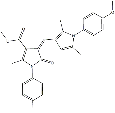 methyl 4-{[1-(4-methoxyphenyl)-2,5-dimethyl-1H-pyrrol-3-yl]methylene}-2-methyl-1-(4-methylphenyl)-5-oxo-4,5-dihydro-1H-pyrrole-3-carboxylate Struktur