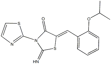 2-imino-5-(2-isopropoxybenzylidene)-3-(1,3-thiazol-2-yl)-1,3-thiazolidin-4-one Struktur