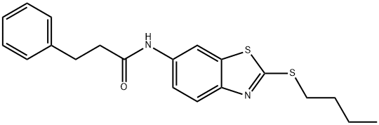 N-[2-(butylsulfanyl)-1,3-benzothiazol-6-yl]-3-phenylpropanamide Struktur