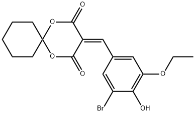 3-(3-bromo-5-ethoxy-4-hydroxybenzylidene)-1,5-dioxaspiro[5.5]undecane-2,4-dione Struktur