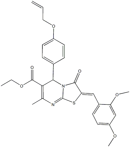 ethyl 5-[4-(allyloxy)phenyl]-2-(2,4-dimethoxybenzylidene)-7-methyl-3-oxo-2,3-dihydro-5H-[1,3]thiazolo[3,2-a]pyrimidine-6-carboxylate Struktur