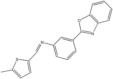 3-(1,3-benzoxazol-2-yl)-N-[(5-methyl-2-thienyl)methylene]aniline Struktur