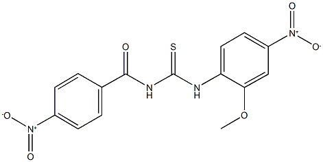 N-[4-nitro-2-(methyloxy)phenyl]-N'-({4-nitrophenyl}carbonyl)thiourea Struktur