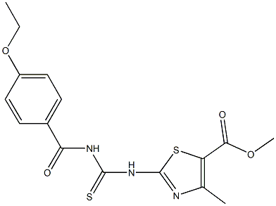 methyl 2-({[(4-ethoxybenzoyl)amino]carbothioyl}amino)-4-methyl-1,3-thiazole-5-carboxylate Struktur