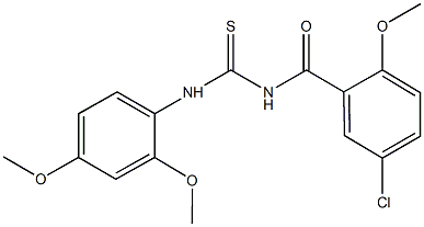 N-(5-chloro-2-methoxybenzoyl)-N'-(2,4-dimethoxyphenyl)thiourea Struktur