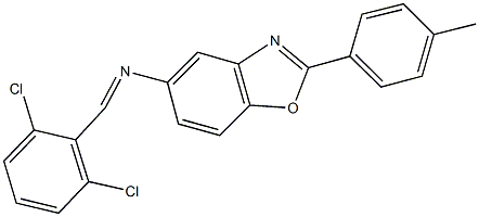 N-(2,6-dichlorobenzylidene)-N-[2-(4-methylphenyl)-1,3-benzoxazol-5-yl]amine Struktur