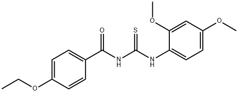 N-(2,4-dimethoxyphenyl)-N'-(4-ethoxybenzoyl)thiourea Struktur