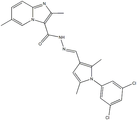 N'-{[1-(3,5-dichlorophenyl)-2,5-dimethyl-1H-pyrrol-3-yl]methylene}-2,6-dimethylimidazo[1,2-a]pyridine-3-carbohydrazide Struktur