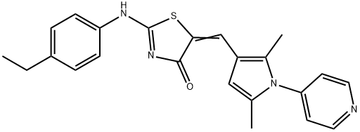 5-{[2,5-dimethyl-1-(4-pyridinyl)-1H-pyrrol-3-yl]methylene}-2-[(4-ethylphenyl)imino]-1,3-thiazolidin-4-one Struktur