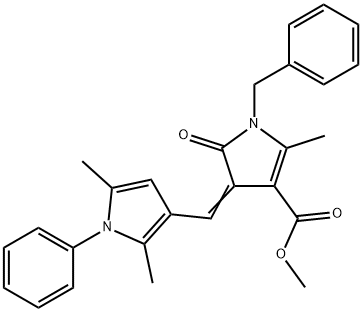 methyl 1-benzyl-4-[(2,5-dimethyl-1-phenyl-1H-pyrrol-3-yl)methylene]-2-methyl-5-oxo-4,5-dihydro-1H-pyrrole-3-carboxylate Struktur