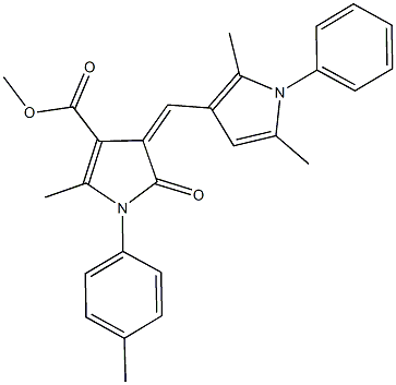 methyl 4-[(2,5-dimethyl-1-phenyl-1H-pyrrol-3-yl)methylene]-2-methyl-1-(4-methylphenyl)-5-oxo-4,5-dihydro-1H-pyrrole-3-carboxylate Struktur