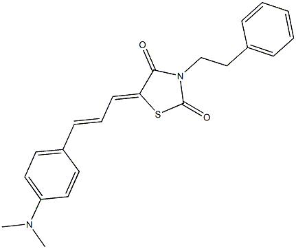 5-{3-[4-(dimethylamino)phenyl]-2-propenylidene}-3-(2-phenylethyl)-1,3-thiazolidine-2,4-dione Struktur