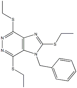 1-benzyl-2,4,7-tris(ethylsulfanyl)-1H-imidazo[4,5-d]pyridazine Struktur