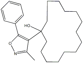 1-(3-methyl-5-phenyl-4-isoxazolyl)cyclopentadecanol Struktur